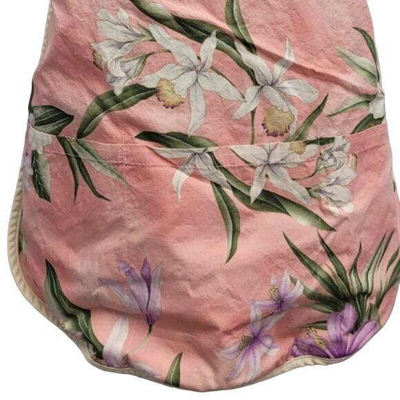 Local Design Made In Hawaii Womens Reversible Floral Craft Apron w Pockets - Picture 6 of 8
